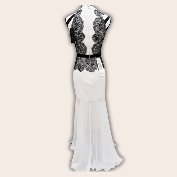 BCBG Maxazria Elegant Gown White, Lace, Sheer - Picture 3 of 5